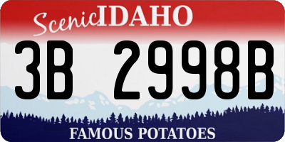 ID license plate 3B2998B