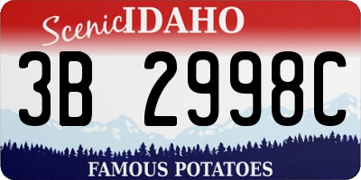 ID license plate 3B2998C