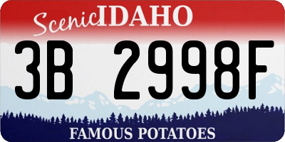 ID license plate 3B2998F