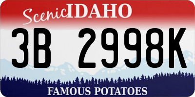 ID license plate 3B2998K