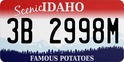 ID license plate 3B2998M