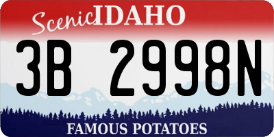 ID license plate 3B2998N