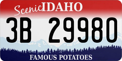 ID license plate 3B2998O