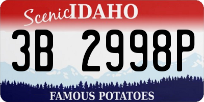 ID license plate 3B2998P