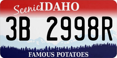 ID license plate 3B2998R