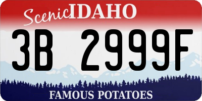 ID license plate 3B2999F