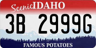 ID license plate 3B2999G