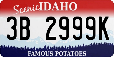 ID license plate 3B2999K