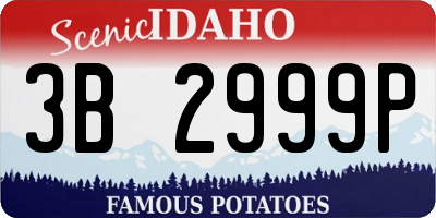 ID license plate 3B2999P