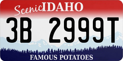 ID license plate 3B2999T