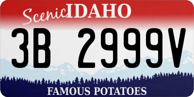 ID license plate 3B2999V
