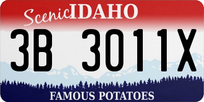 ID license plate 3B3011X