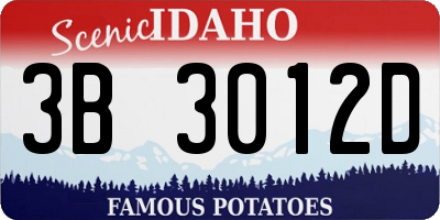 ID license plate 3B3012D