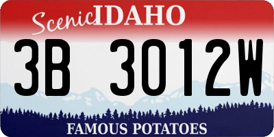 ID license plate 3B3012W