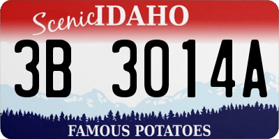 ID license plate 3B3014A