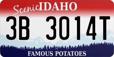 ID license plate 3B3014T