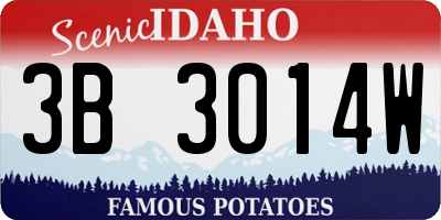 ID license plate 3B3014W