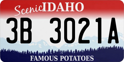 ID license plate 3B3021A