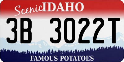 ID license plate 3B3022T