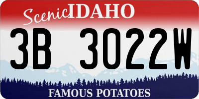 ID license plate 3B3022W