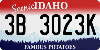 ID license plate 3B3023K