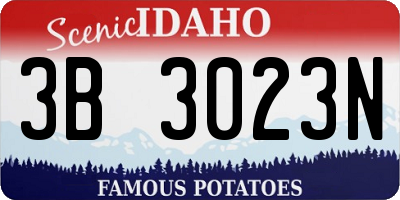 ID license plate 3B3023N