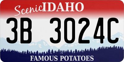 ID license plate 3B3024C