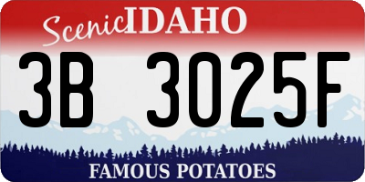 ID license plate 3B3025F