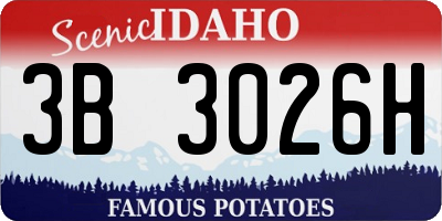 ID license plate 3B3026H