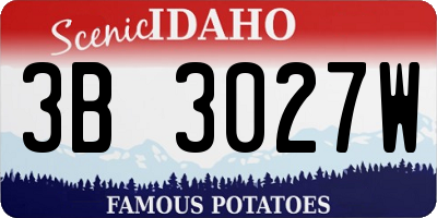 ID license plate 3B3027W