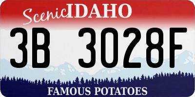 ID license plate 3B3028F