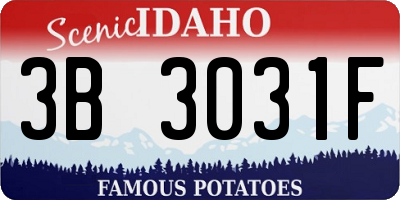 ID license plate 3B3031F