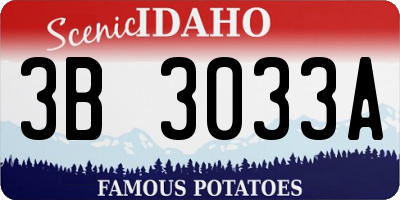 ID license plate 3B3033A