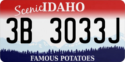ID license plate 3B3033J