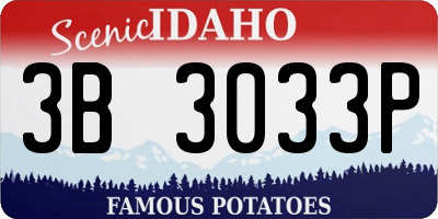 ID license plate 3B3033P