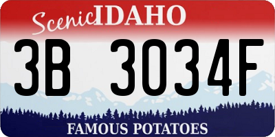 ID license plate 3B3034F