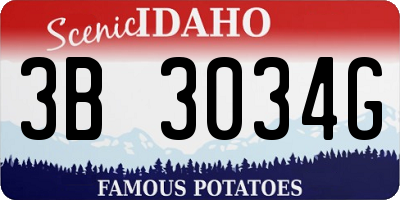 ID license plate 3B3034G