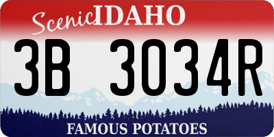 ID license plate 3B3034R