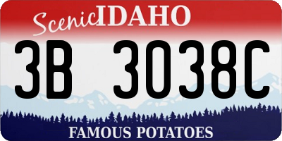ID license plate 3B3038C