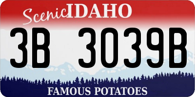 ID license plate 3B3039B