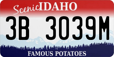ID license plate 3B3039M