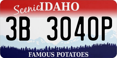 ID license plate 3B3040P