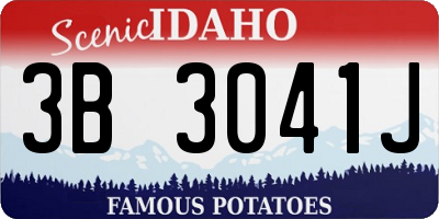 ID license plate 3B3041J