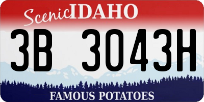 ID license plate 3B3043H