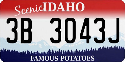 ID license plate 3B3043J