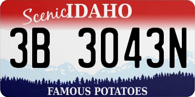 ID license plate 3B3043N