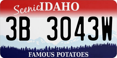 ID license plate 3B3043W