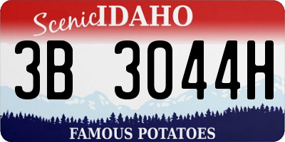 ID license plate 3B3044H