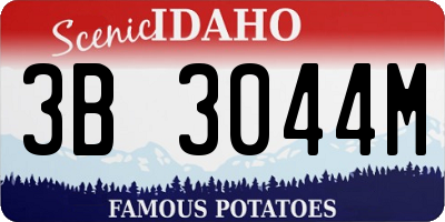 ID license plate 3B3044M