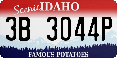 ID license plate 3B3044P